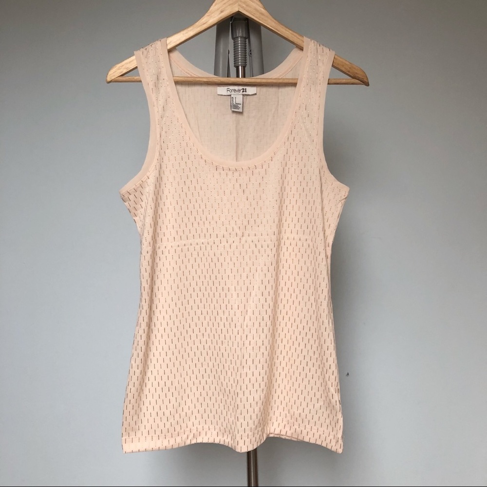F21 gold embossed peach tank